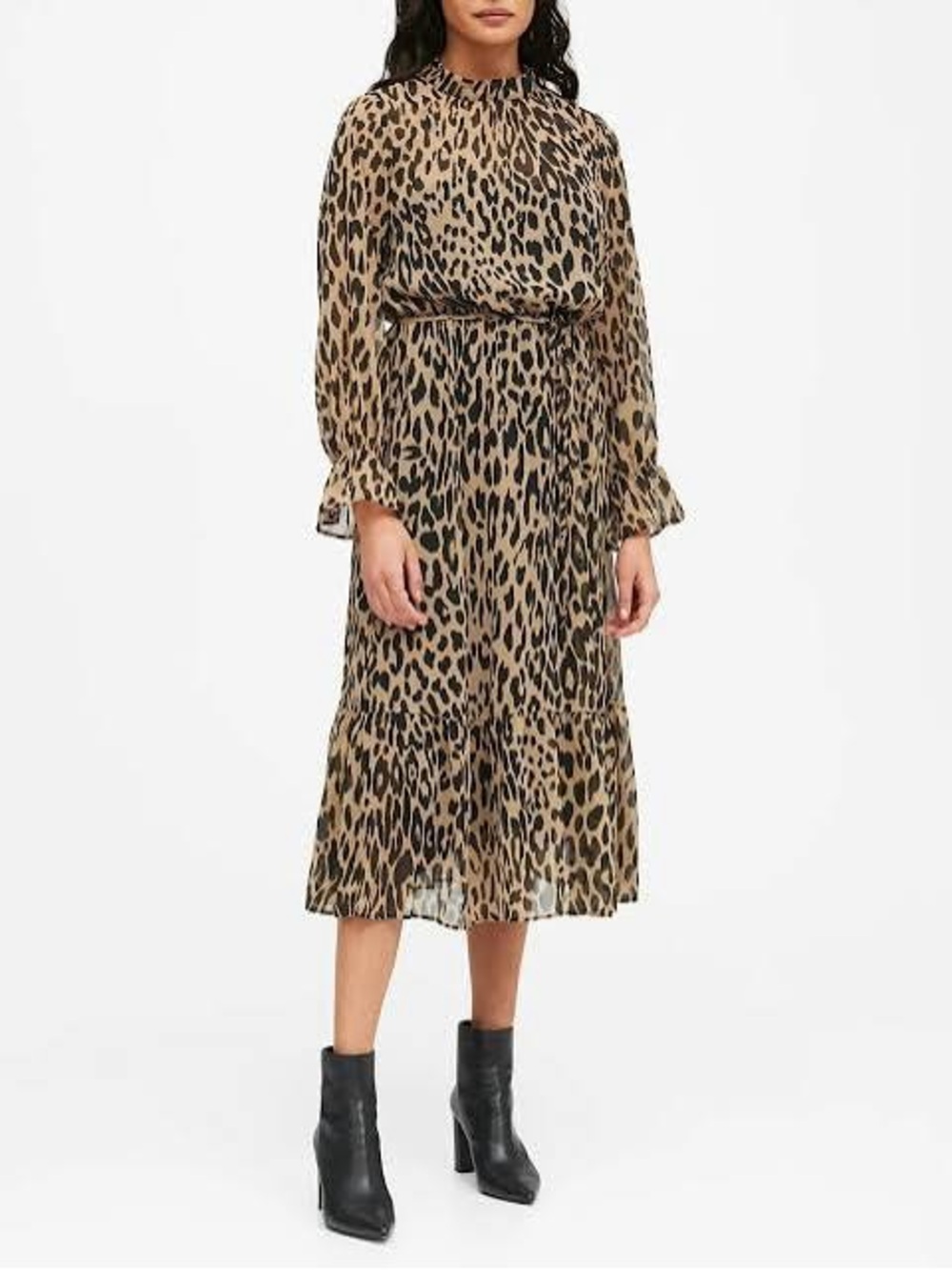 Banana Republic | Leopard Print Midi to Maxi Dress | 6